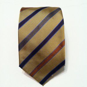 MASSIMO BIZZOCCHI MENS NEW GOLD SILK TIE  WIDTH: 3 1/2"  MADE IN ITALY